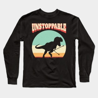 Unstoppable T Rex - Retro Retro Rawrzz Long Sleeve T-Shirt